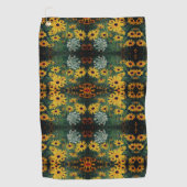 Black Eyed Susan Field Flowers Abstract Patroon Golfhanddoek (Voorkant)