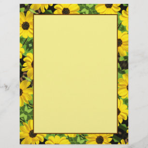 Black Eyed Susan Floral 8,5 x 11 Briefpapier