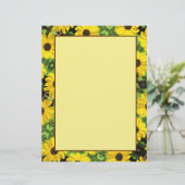 Black Eyed Susan Floral 8,5 x 11 Briefpapier (Staand voorkant)