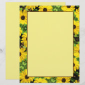 Black Eyed Susan Floral 8,5 x 11 Briefpapier (Voorkant / Achterkant)