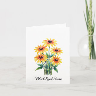 Black Eyed Susan Floral Blank Note Card Notitiekaartje