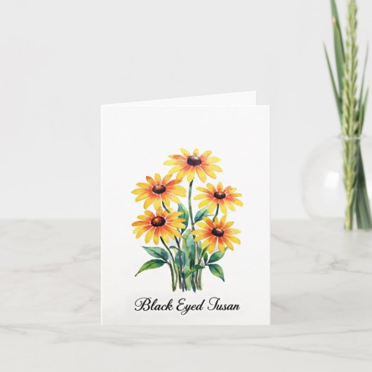 Black Eyed Susan Floral Blank Note Card Notitiekaartje (Voorkant)