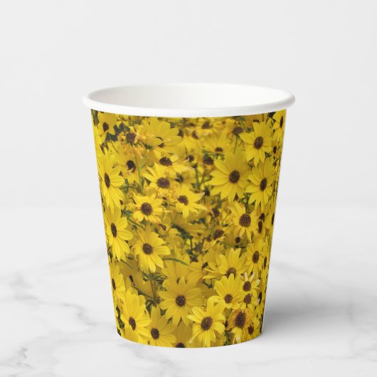 Black Eyed Susan Floral Paper cup Papieren Bekers (Achterkant)