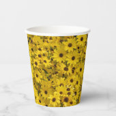 Black Eyed Susan Floral Paper cup Papieren Bekers (Voorkant)