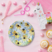 Black Eyed Susan Floral Papieren Bordje (Feest)