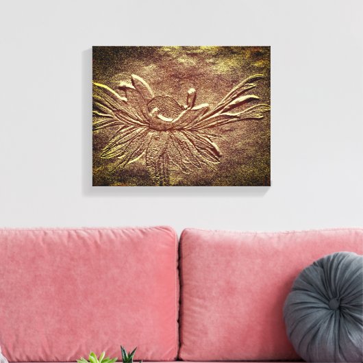 Black Eyed Susan Flower Art Sculpted Effect Canvas Afdruk (Insitu (Woonkamer))