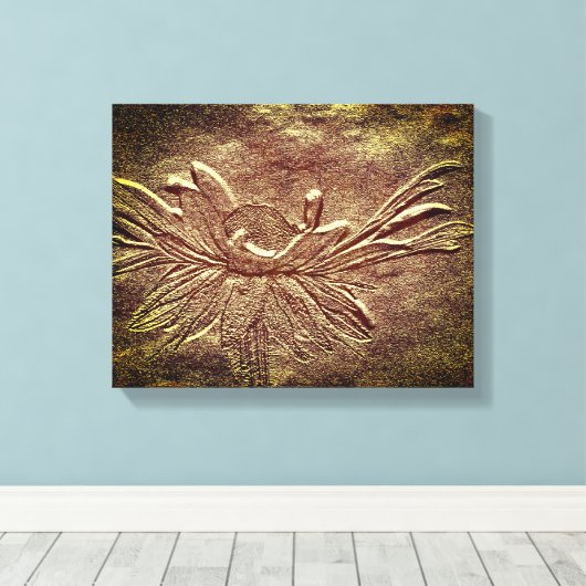 Black Eyed Susan Flower Art Sculpted Effect Canvas Afdruk (Insitu (Houten vloer))