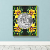 Black Eyed Susan Flower Creëer Uw eigen foto Canvas Afdruk (Insitu (Houten vloer))