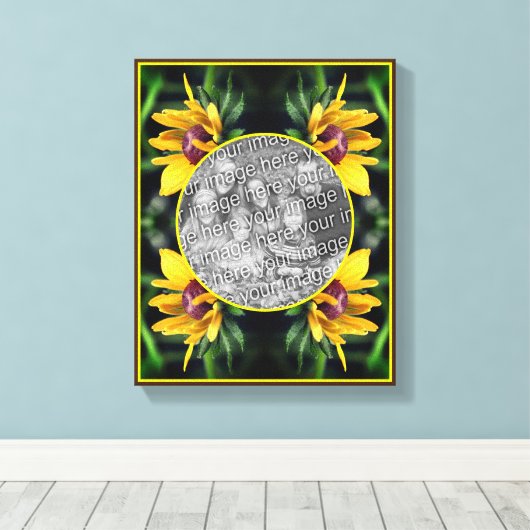 Black Eyed Susan Flower Creëer Uw eigen foto Canvas Afdruk (Insitu (Houten vloer))