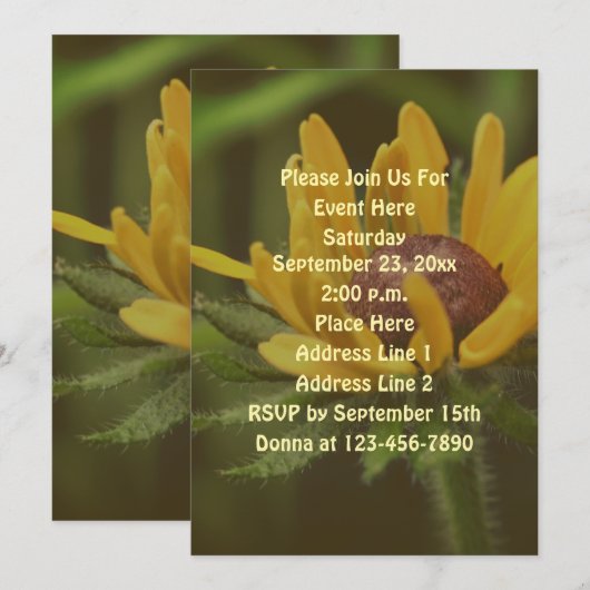 Black Eyed Susan Flower Kaart (Voorkant / Achterkant)