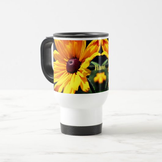 Black Eyed Susan Flower Personalized Reisbeker (Voorkant links)