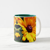 Black Eyed Susan Flower Personalized Tweekleurige Koffiemok (Voorkant rechts)