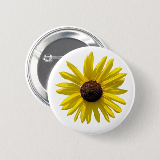 Black Eyed Susan Flower Ronde Button 5,7 Cm (Voorkant /achterkant)