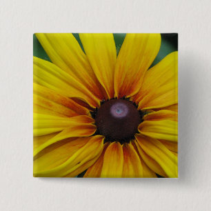 Black Eyed Susan Flower Square Pin Vierkante Button 5,1 Cm