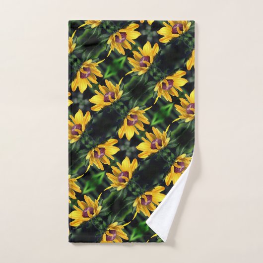 Black Eyed Susan Flower Unfolding Pattern Bad Handdoek (Handdoek)