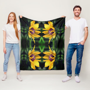 Black Eyed Susan Flower Unfolding Pattern Fleece Deken