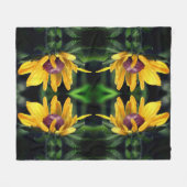 Black Eyed Susan Flower Unfolding Pattern Fleece Deken (Voorkant (Horizontaal))