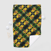 Black Eyed Susan Flower Unfolding Pattern Golfhanddoek (Insitu)