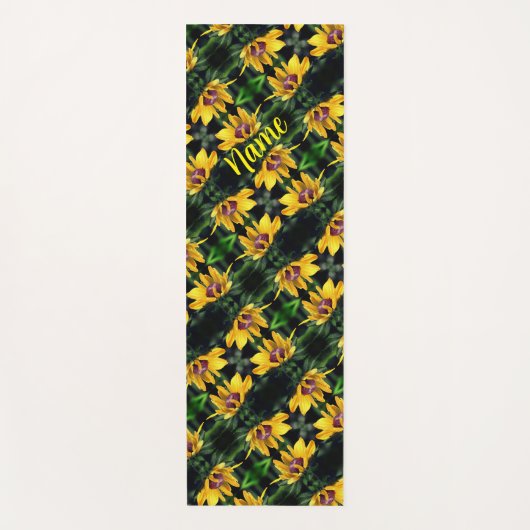 Black Eyed Susan Flower Unfolding Personalized Yogamat (Voorkant)