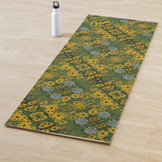 Black Eyed Susan Flowers Abstract gepersonaliseerd Yogamat (In situ)
