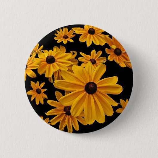 Black Eyed Susan Flowers Floral Button (Voorkant)