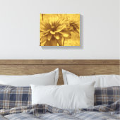 Black Eyed Susan Flowers Sepia Aged  Kijk Canvas Afdruk (Insitu (Slaapkamer))