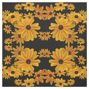 Black Eyed Susan Flowers Yellow Floral Fabric Stof