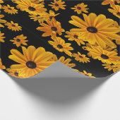 Black Eyed Susan Flowers Yellow Wrapping Paper Cadeaupapier (Hoek)