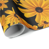 Black Eyed Susan Flowers Yellow Wrapping Paper Cadeaupapier (Rol Hoek)