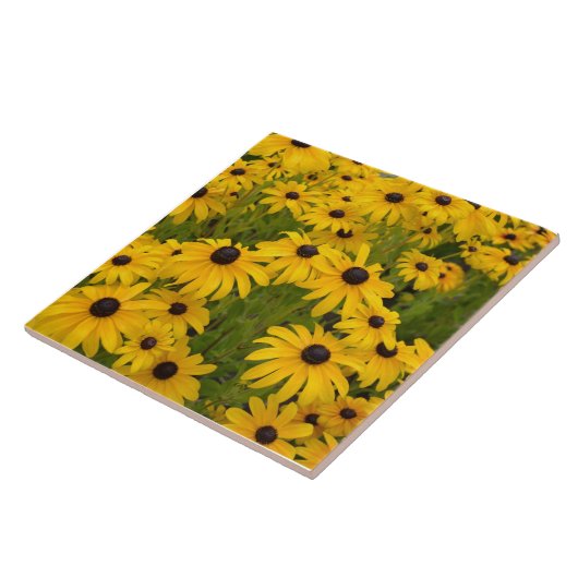 Black Eyed Susan Garden Ceramic Tile Tegeltje (Zijkant)