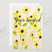 Black-Eyed-Susan Invitation Kaart (Voorkant / Achterkant)