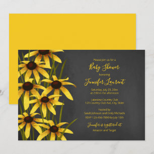 Black Eyed Susan krijtbord baby shower Kaart