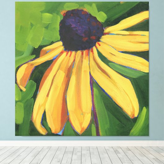 Black Eyed Susan Large Floral Canvas Afdruk (Insitu (Houten vloer))