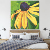 Black Eyed Susan Large Floral Canvas Afdruk (Insitu (Slaapkamer))