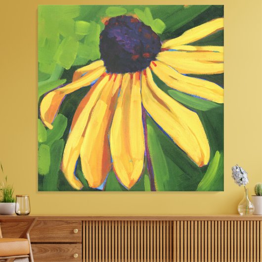 Black Eyed Susan Large Floral Canvas Afdruk (Insitu (Woonkamer))
