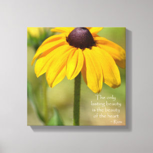Black Eyed Susan met citaat van Rumi Canvas Afdruk