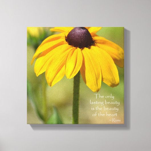 Black Eyed Susan met Quote van Rumi Canvas Afdruk (Voorkant)