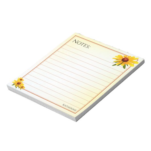 Black-Eyed Susan Notes Lined Floral Photography Notitieblok (Linkerzijde)