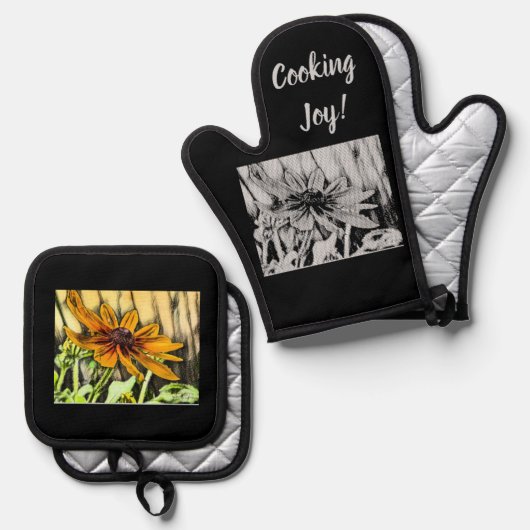 Black Eyed Susan Potholder Set (Voorkant / Achterkant)