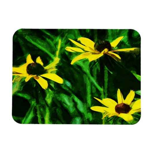 Black Eyed Susan Wildflower Abstract Magneet (Horizontaal)