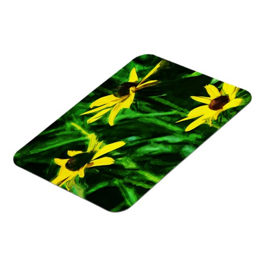 Black Eyed Susan Wildflower Abstract Magneet (Linkerzijde)