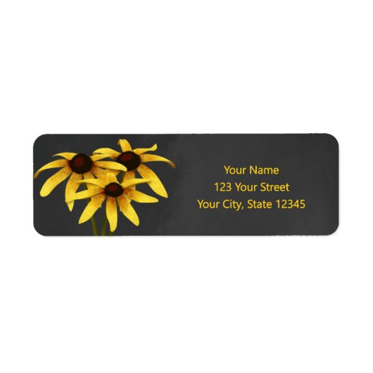 Black Eyed Susan wildflower-label Etiket (Voorkant)