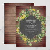 Black Eyed Susan Wildflower Wood bruiloft Kaart (Voorkant / Achterkant)