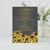 Black Eyed Susan Wilflower bruiloft Informatiekaartje (Staand voorkant)