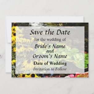 Black-Eyed Susans Bij Koi Vijver Save the Date