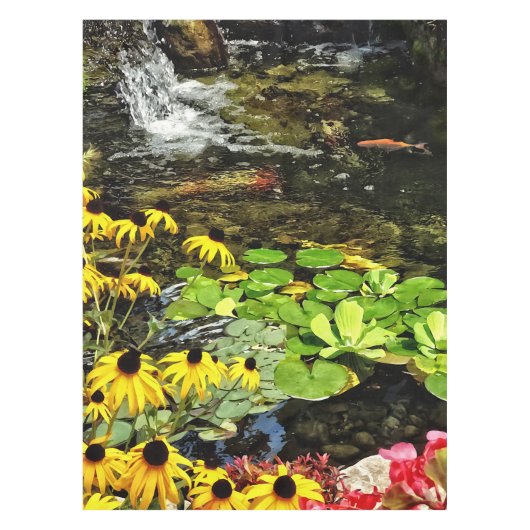 Black-Eyed Susans By Koi Pond Tafelkleed (Voorkant)