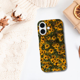 Black eyed Susan's Flowers Black Yellow Floral iPhone 16 Hoesje