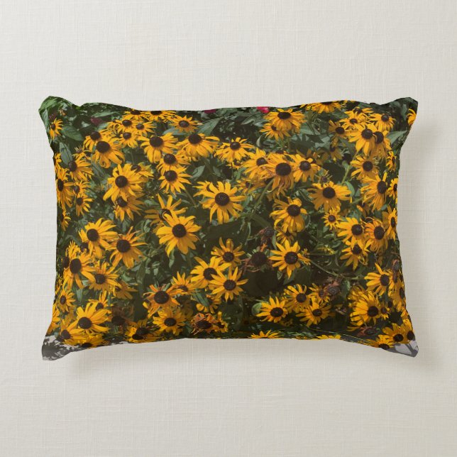 Black eyed Susan's Flowers, Floral, Photography Accent Kussen (Voorkant)