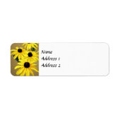 Black-Eyed Susans in een rij Etiket (Voorkant)