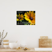 Black Eyed Susans met Bijbelvers Poster (Keuken)